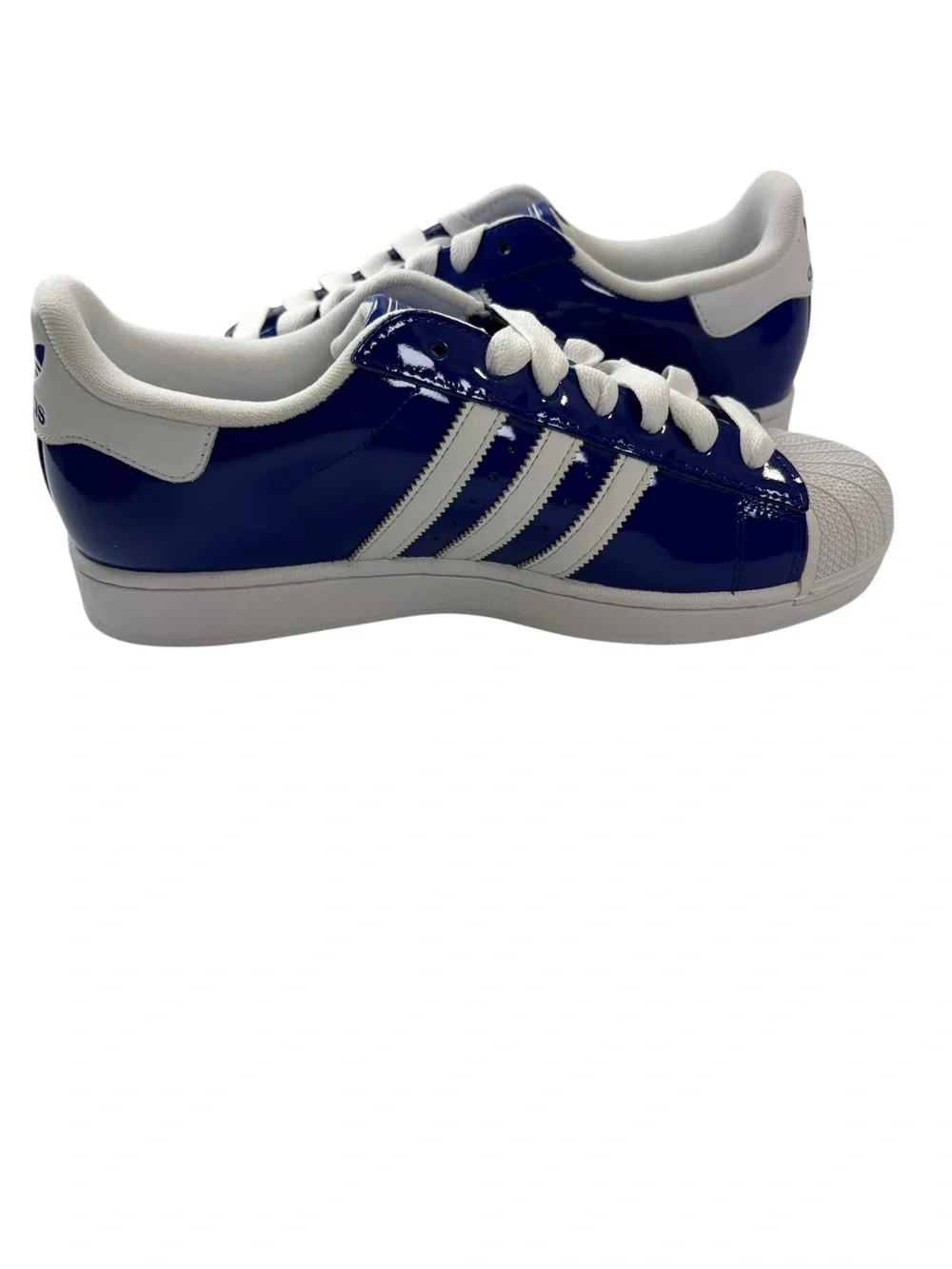 NIB Adidas Original Superstars II Royal Blue Patent Leather Mens Sz11 Womens 12